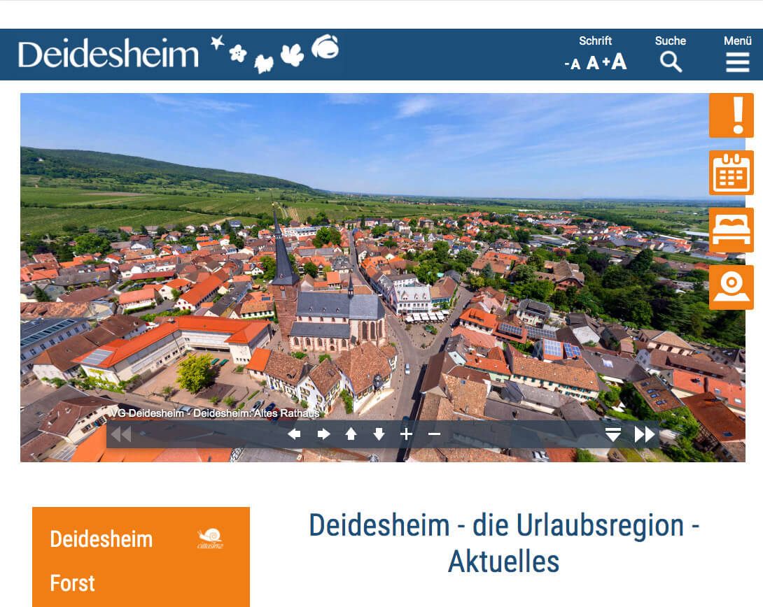 Gestaltung + Videoaufnahmen - Website - Tourismus Deidesheim