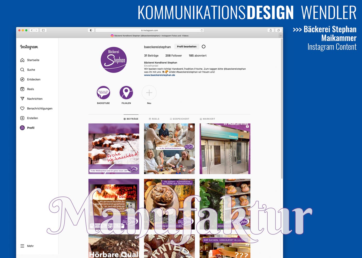 Bäckerei Stephan in Maikammer, Instagram Content Management